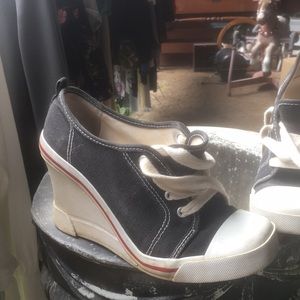 High Heel Wedge Converse Style Sneakers